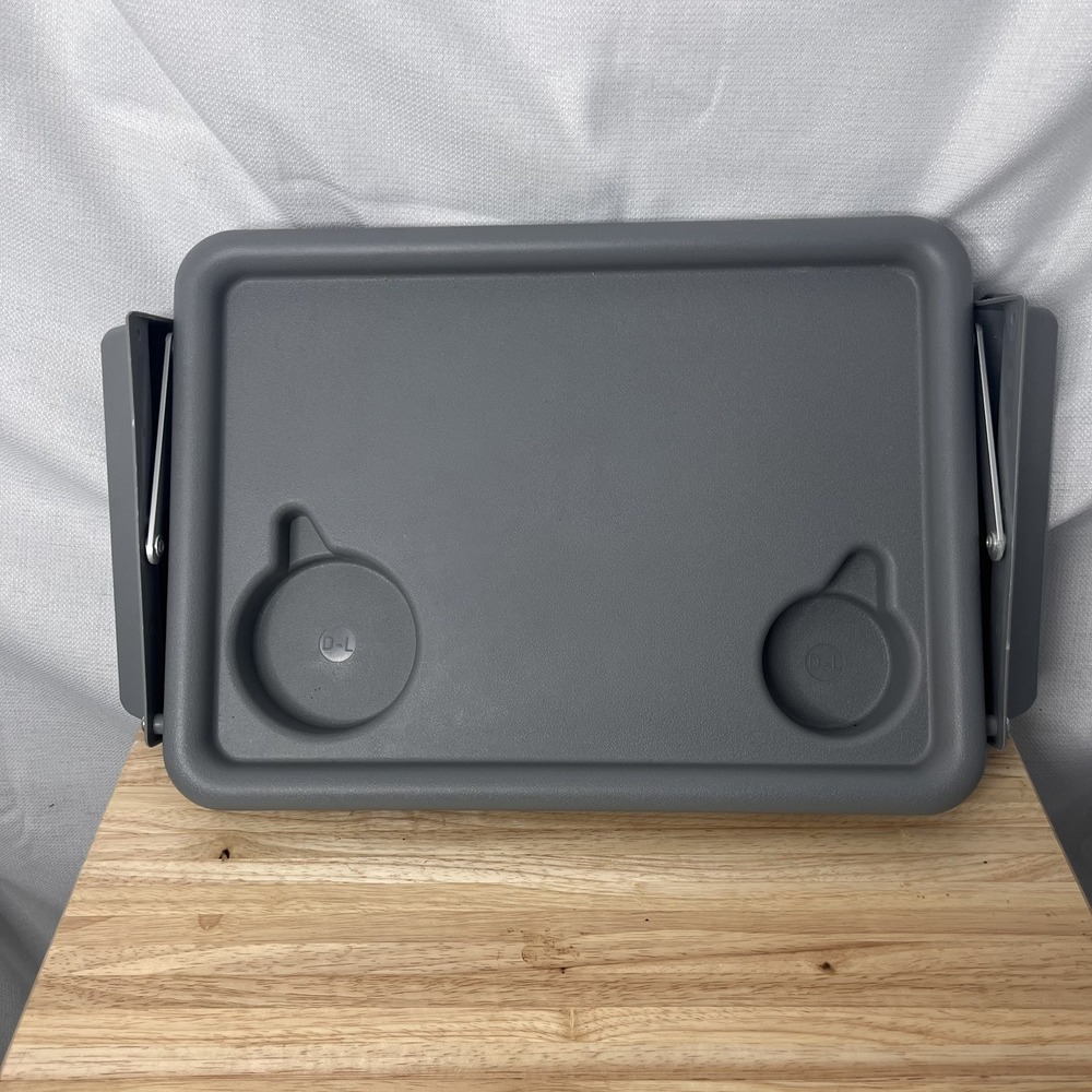 Grey Universal Medical Walker Tray Table With Cup Holders Mobility Accessory
